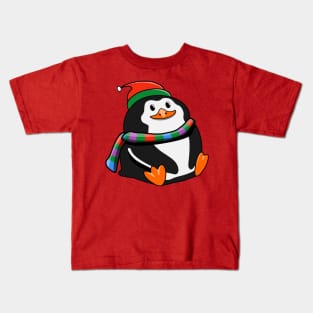 Cute Christmas Penguin Kids T-Shirt